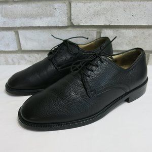 Pronto Uomo Pebbled Grained Leather Oxfords Shoes Men's Footwear Italy Sz 10.5